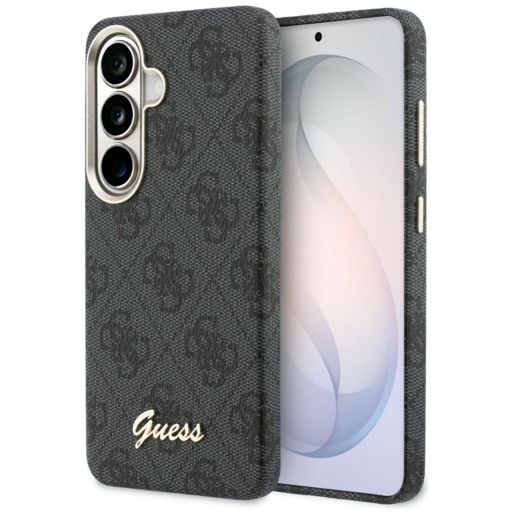 Case universaalne kaitseümbris Guess Samsung Galaxy S26 PU 4G Script Metal Logo With MagSafe Case Black