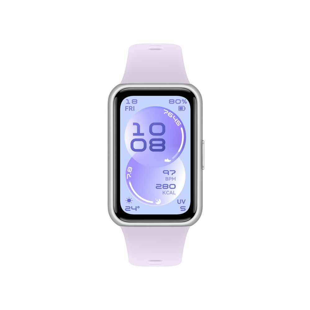 Fitness bracelet Huawei  Band 11 Silver Durable Polymer Case with Purple Fluoroelastomer Strap