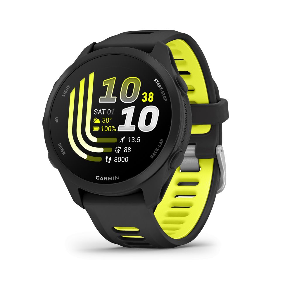 Умные часы Garmin  Forerunner 170 Music, Black with Black/Amp Yellow Band