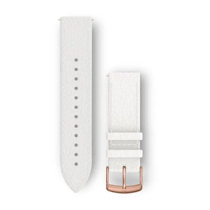 Rihm Garmin  Quick Release Bands (20 mm)
White italian leather, 18K rose gold PVD hardware