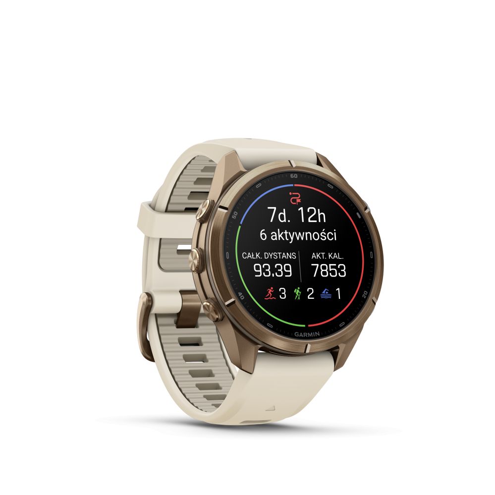 Nutikell Garmin  Fenix 9 Pro – 43mm
Autumn Gold Titanium with Cream/French Grey Silicone Band