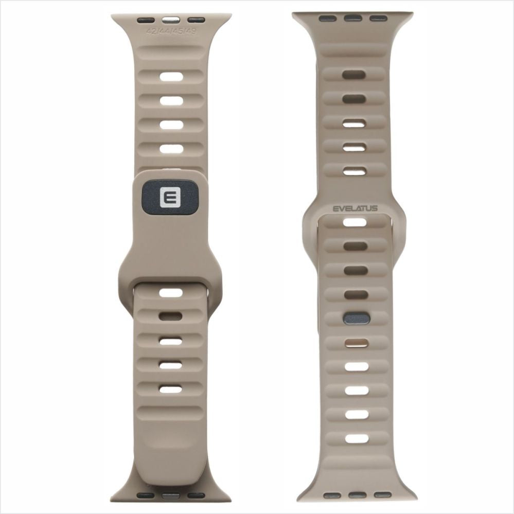 Strap Evelatus  Evelatus Watch 38/40/41 Sport Silicone Loop Beige Grey