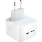 Adaptrid iLike  CH1 35W Dual Port USB-C Fast Charger for all Apple devices (Analog A2676 MNWP3ZM/A) White