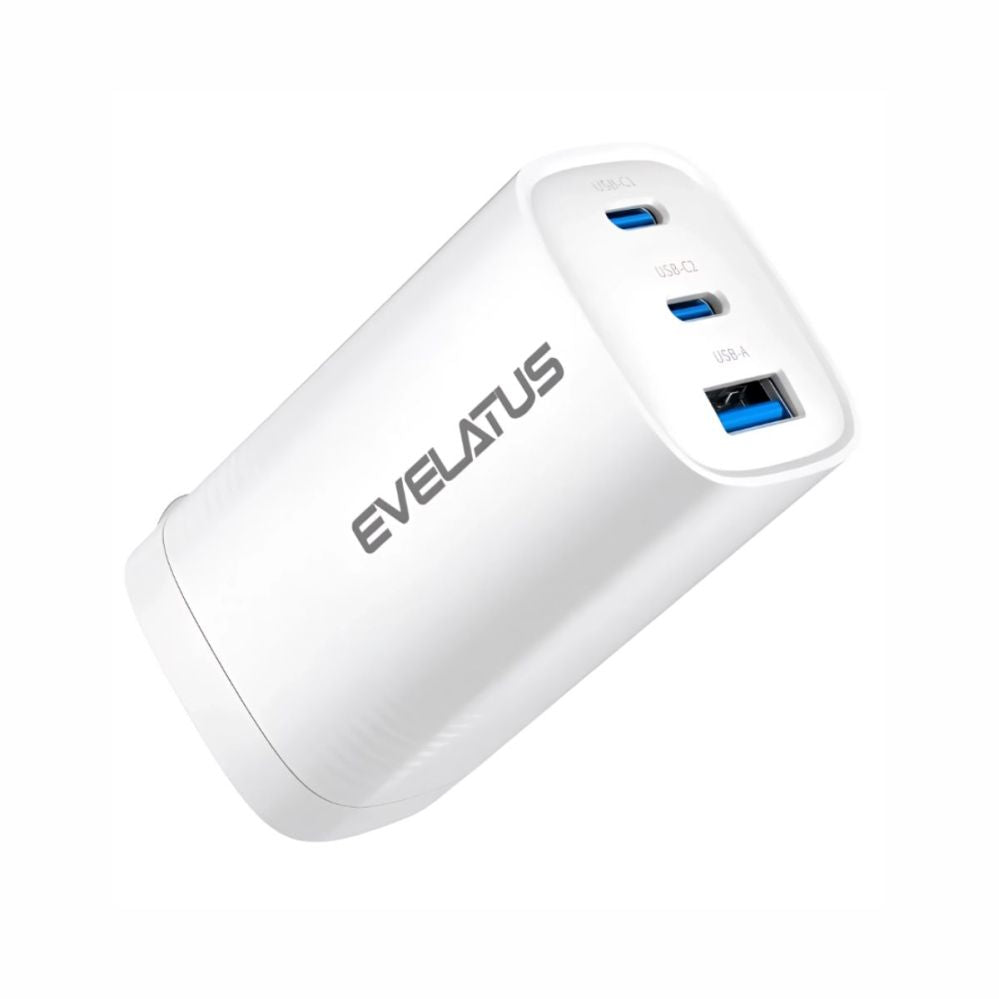 Адаптер Evelatus  65W Max Fast Charger CN USB-C1/USB-C1/USB-A White