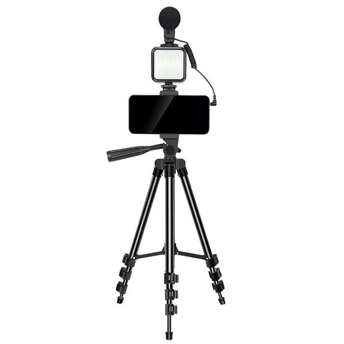 Selfie pulk Elight  M5 Vlog Smartphone Fix Video & Photo kit with Led light / Microphone / Tripod 1.3m / remote