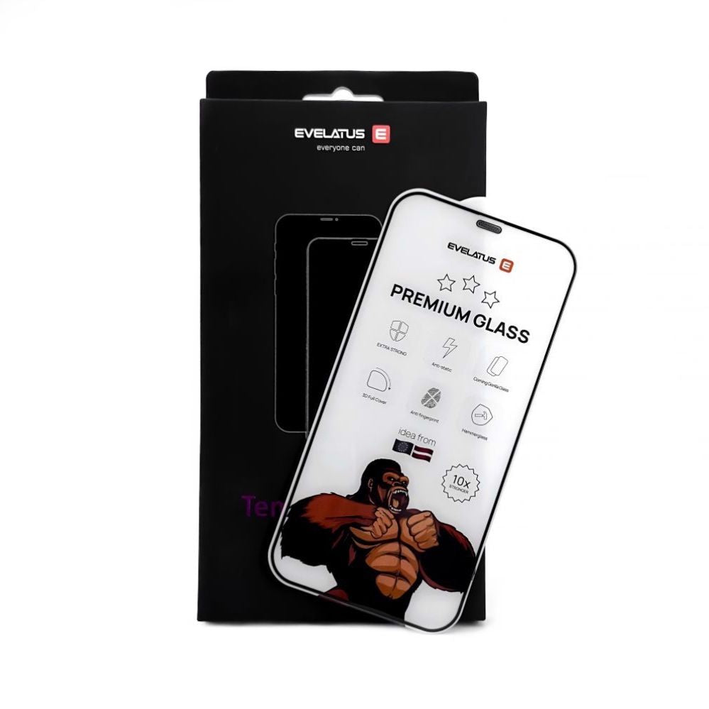 Protective glass Evelatus Samsung Galaxy S23 / S22 2.5D Corning Gorilla Glass Anti-Static 3D Full Cover 10X Stronger Black