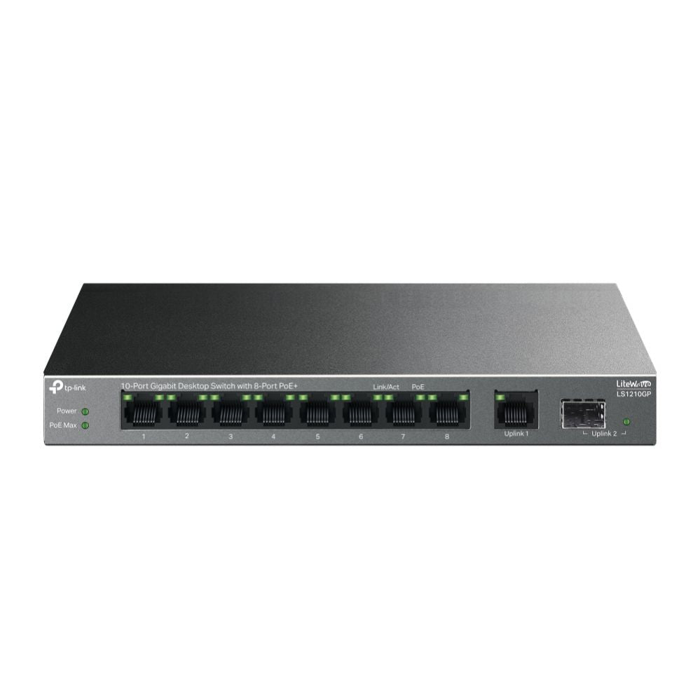 Коммутатор TP-Link  NET SWITCH 10PORT 8POE+/LS1210GP