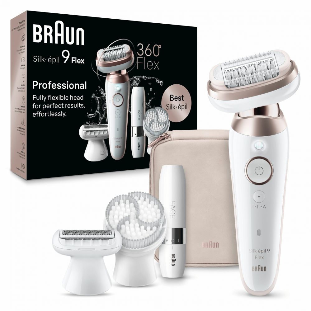 Epilaator Braun  SES9-360 Silk épil 9 Flex 3D, White/Rose |