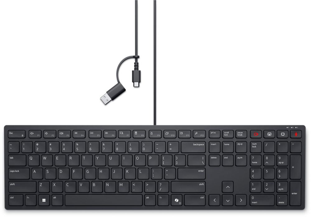 Computer keyboard Dell  | Collaboration Keyboard | KB525C | Keyboard | Wired | Ukrainian (QWERTY) | Black | USB-C