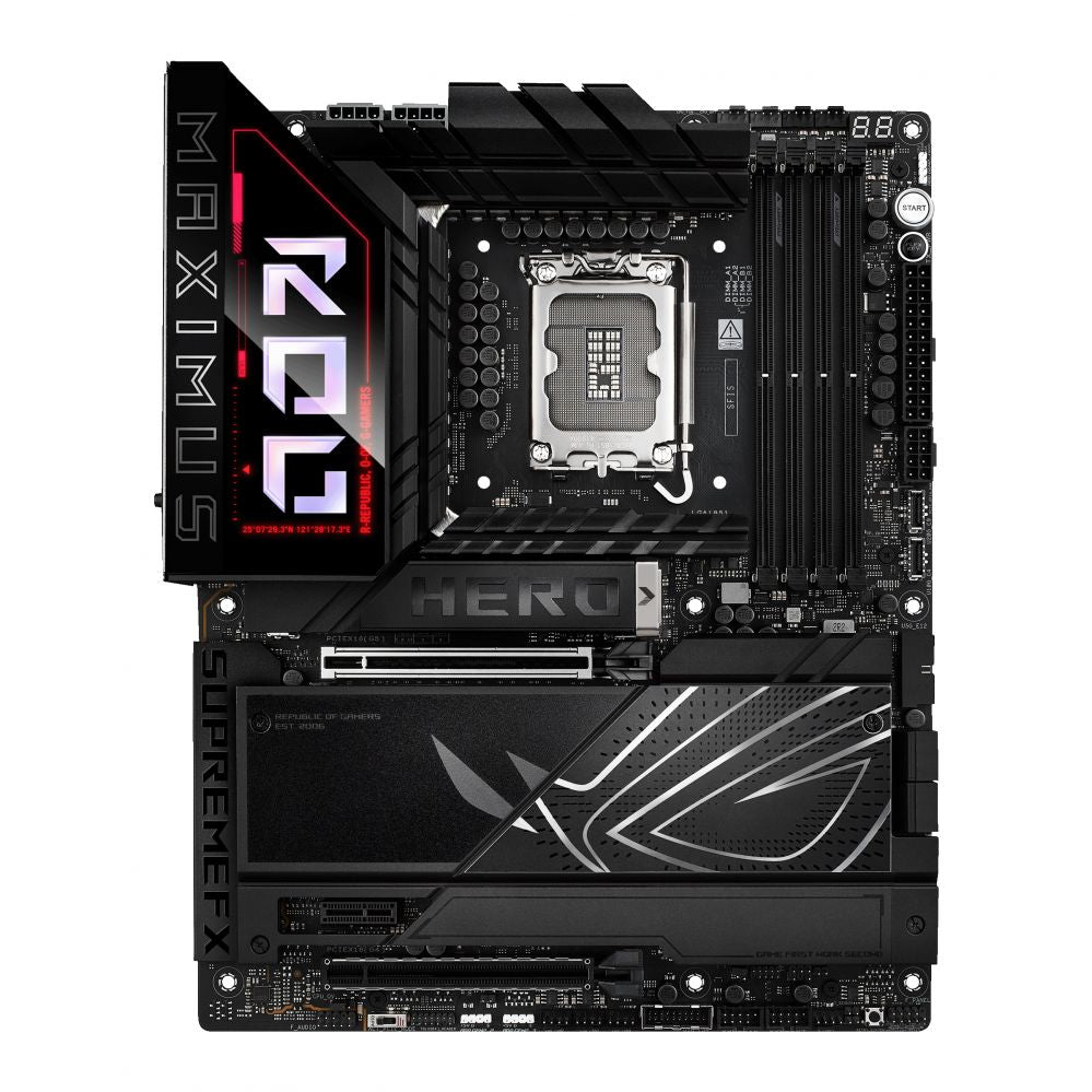 Материнская плата для процессоров Intel Asus  ROG MAXIMUS Z890 HERO | Processor family Intel | Processor socket LGA1851 | DDR5 | Supported hard disk drive interfaces M.2, SATA | Number of SATA connectors 4