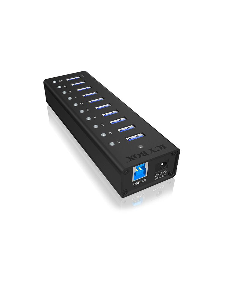 Ruuterid Raidsonic  10 port USB 3.0 Hub Icy Box IB-AC6110 Black