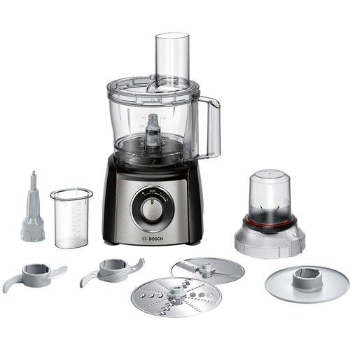 Миксеры и блендеры Bosch  Food Processor MCM3401M Black/Stainless steel, 800 W, Number of speeds 2, 2.3 L, Blender, Meat mincer