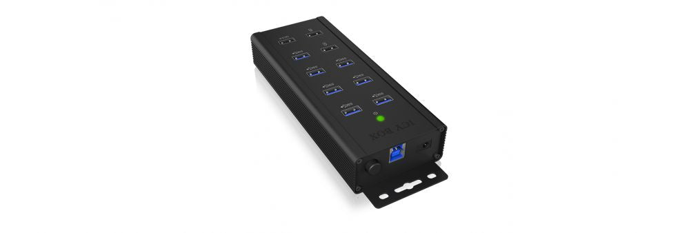 Роутер Raidsonic  7-port Industrial hub IB-HUB1703-QC3 0.71 m, Black, USB Type-A