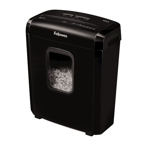Kontoritarbed Fellowes  Powershred 6M Black, 13 L, Credit cards shredding, Mini-Cut Shredder, Paper handling standard/output 6 sheets per pass, Warranty 24 month(s)