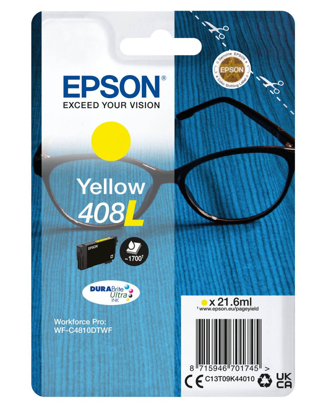 Printer accessories EPSON  DURABrite Ultra 408L Ink cartrige, Yellow