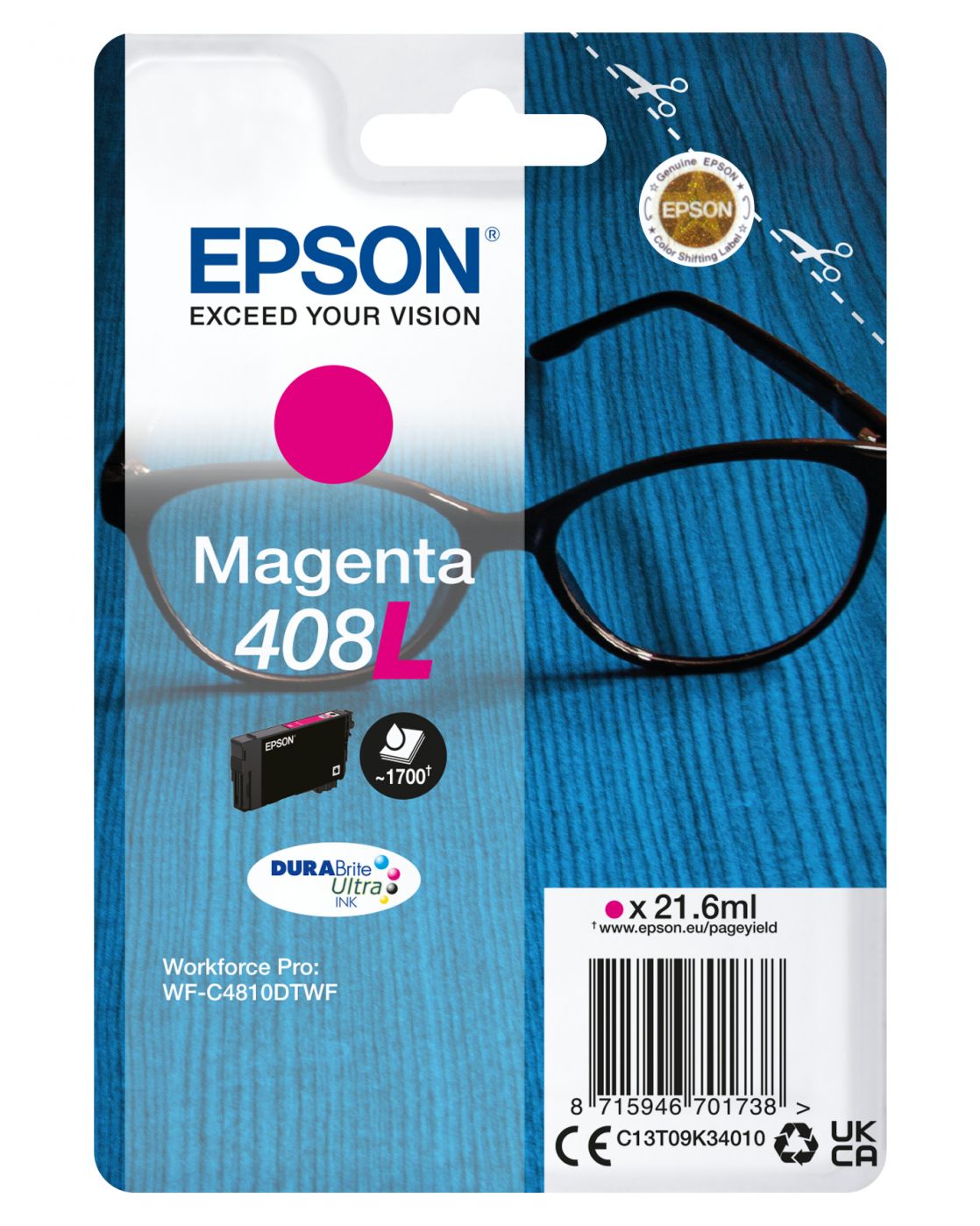 Printer accessories EPSON  DURABrite Ultra 408L Ink cartrige, Magenta
