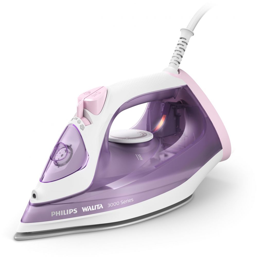 Triikrauad Philips  DST3010/30 3000 Series  Steam Iron, 2000 W, Water tank capacity 300 ml, Continuous steam 30 g/min, Purple/White