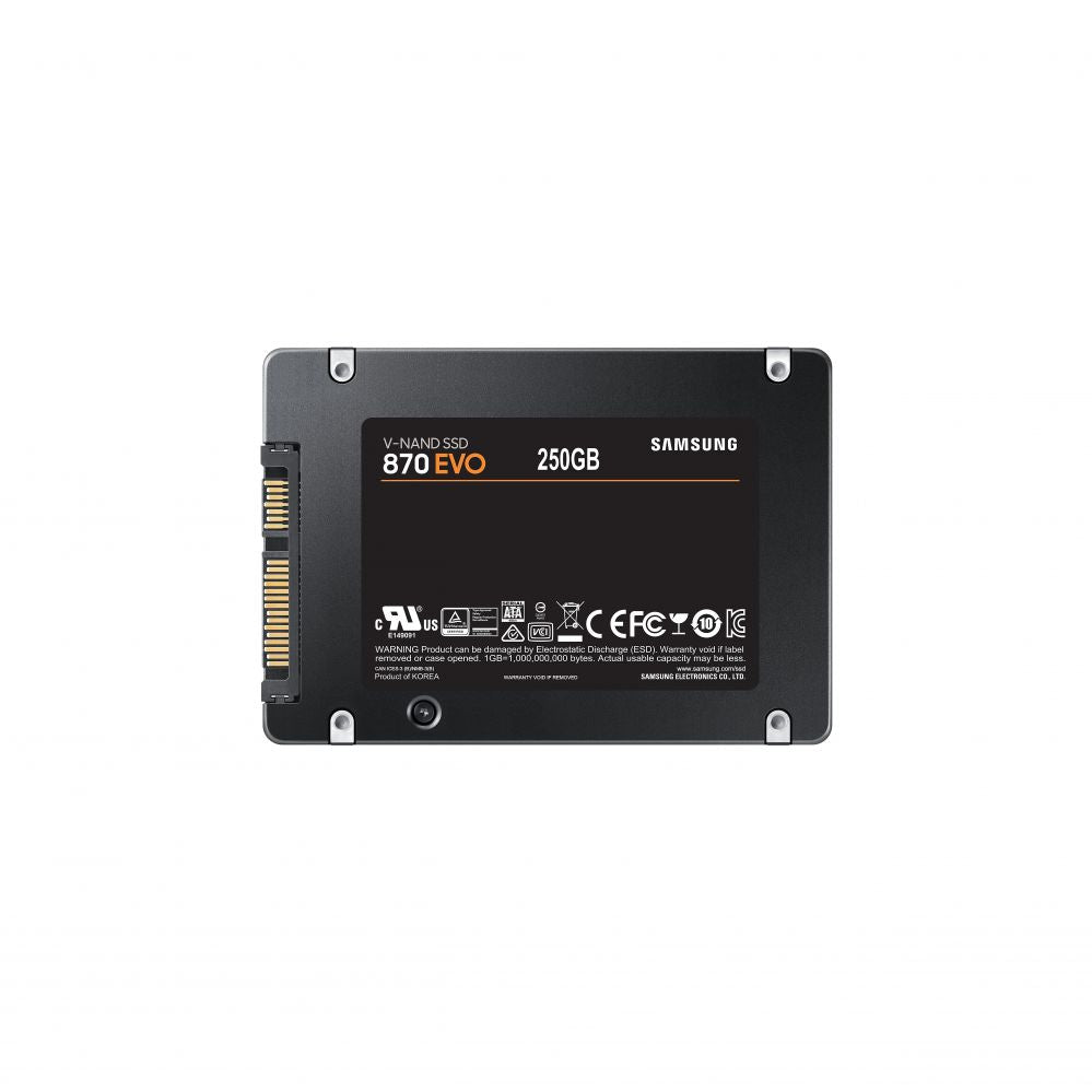 Hard drive SSD Samsung SSD 870 EVO 250 GB, SSD form factor 2.5", SSD interface SATA III, Write speed 530 MB/s, Read speed 560 MB/s