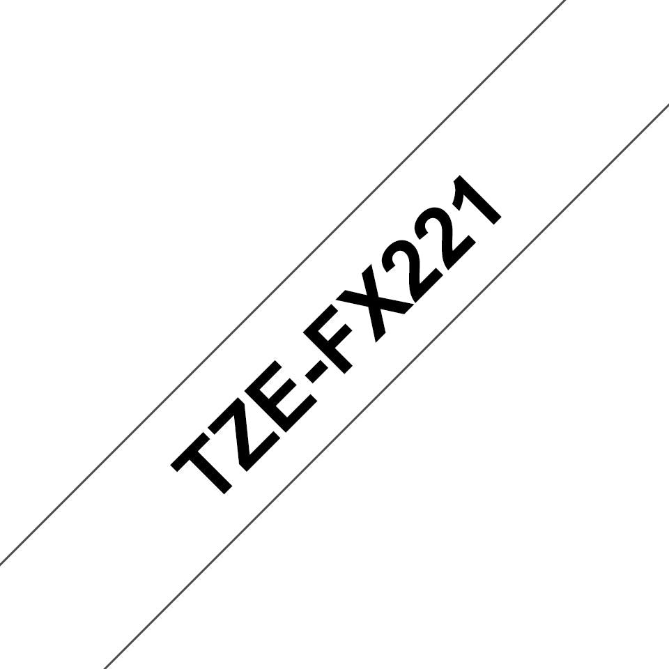 Printer accessories Brother  TZe-FX221 Flexible ID Laminated Tape Black on White, TZe, 0.9 cm, 8 m