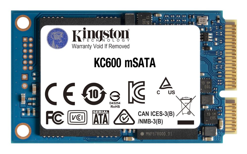 Kõvaketas SSD Kingston  KC600 512 GB, SSD interface mSATA, Write speed 520 MB/s, Read speed 550 MB/s