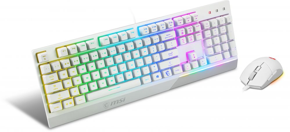 Arvuti klaviatuur MSI  Vigor GK30 COMBO WHITE Keyboard and Mouse Set, Wired, Mouse included, US, White