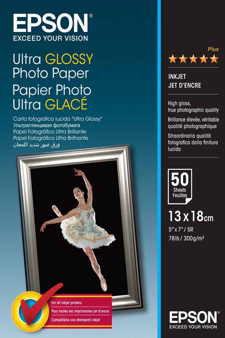 Office supplies EPSON  Ultra Glossy Photo Paper 50 sheets, 13 x 18 cm, 300 g/m²