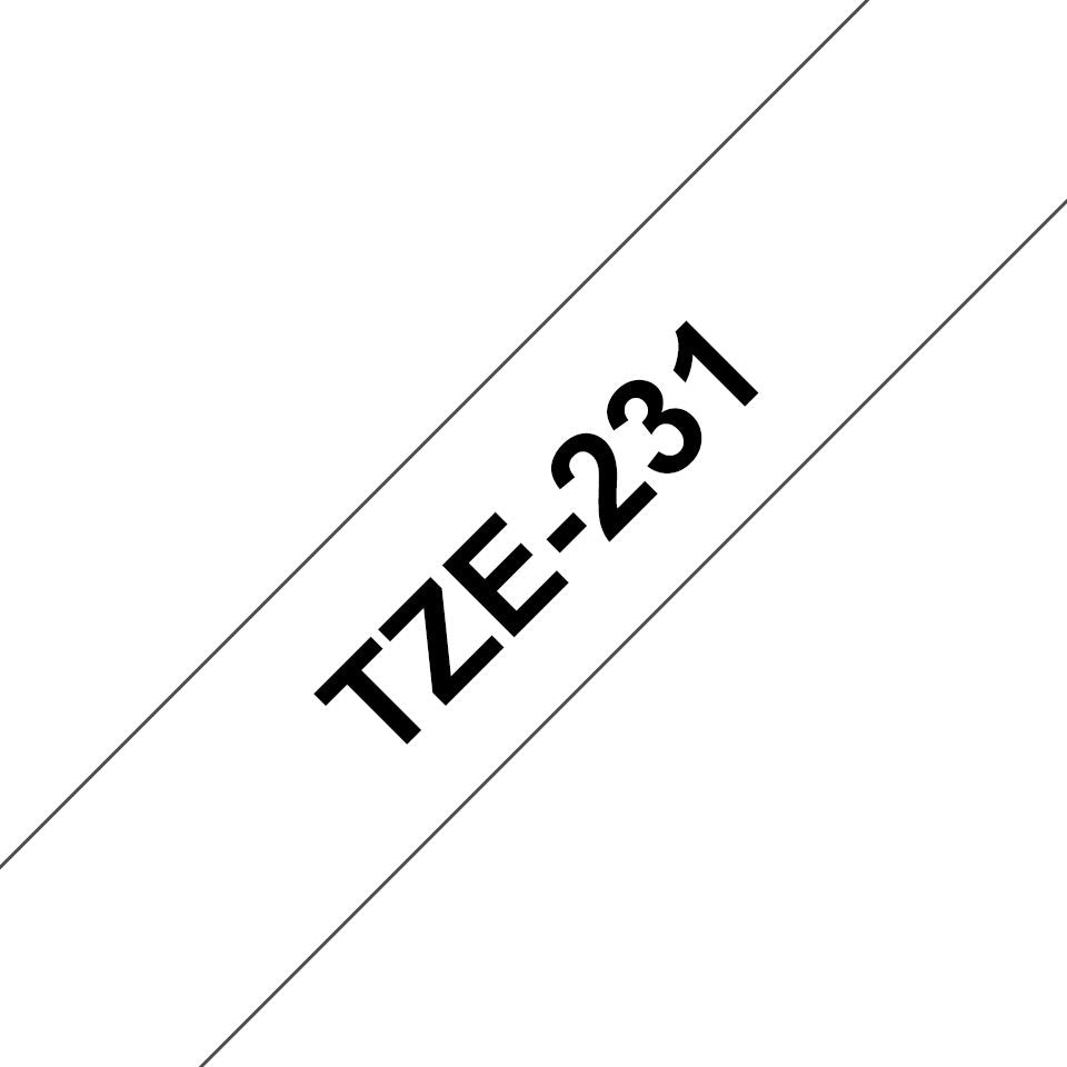 Аксессуары и расходные материалы Brother  TZ-231 Laminated Tape Black on White, TZe, 8 m, 1.2 cm