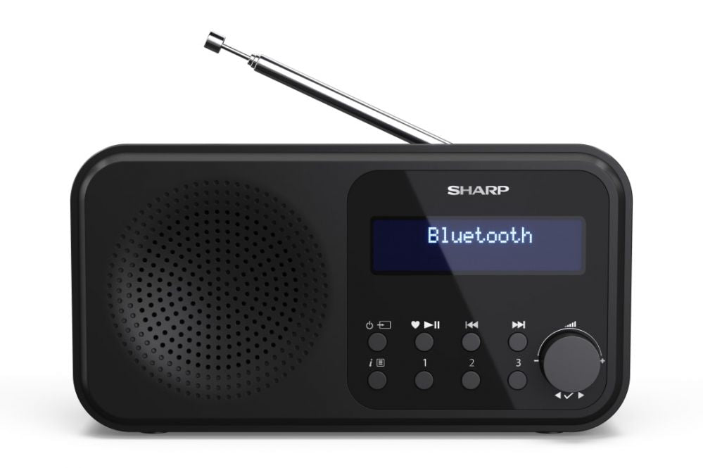 Interaktiivne lahendus Sharp  DR-P420(BK) Tokyo Portable Digital Radio, FM/DAB/DAB+, Bluetooth 5.0, USB or Battery Powered, Midnight Black