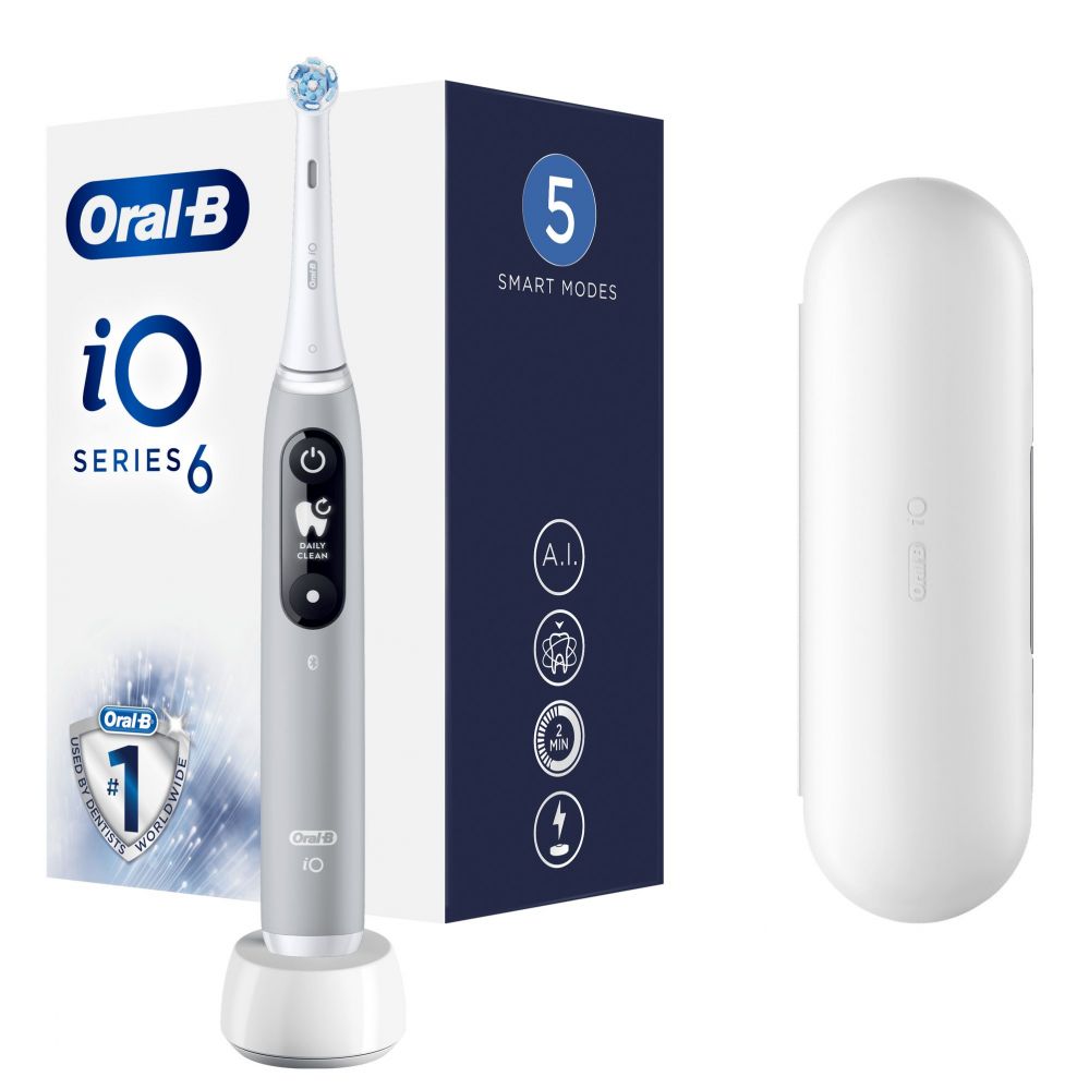 Зубная щётка Oral-B  Toothbrush iO Series 6 Rechargeable, For adults, Number of brush heads included 1, Number of teeth brushing modes 5, Grey Opal