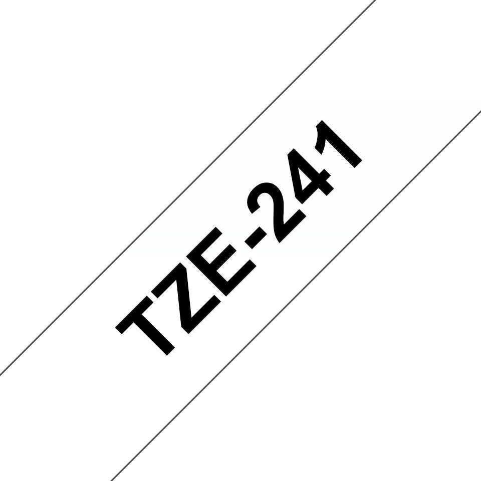 Tarvikud ja tarvikud Brother  TZ-241 Laminated Tape Black on White, TZe, 8 m, 1.8 cm