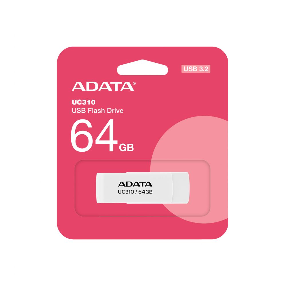 Mälupulk ADATA  UC310 64GB USB Flash Drive, White