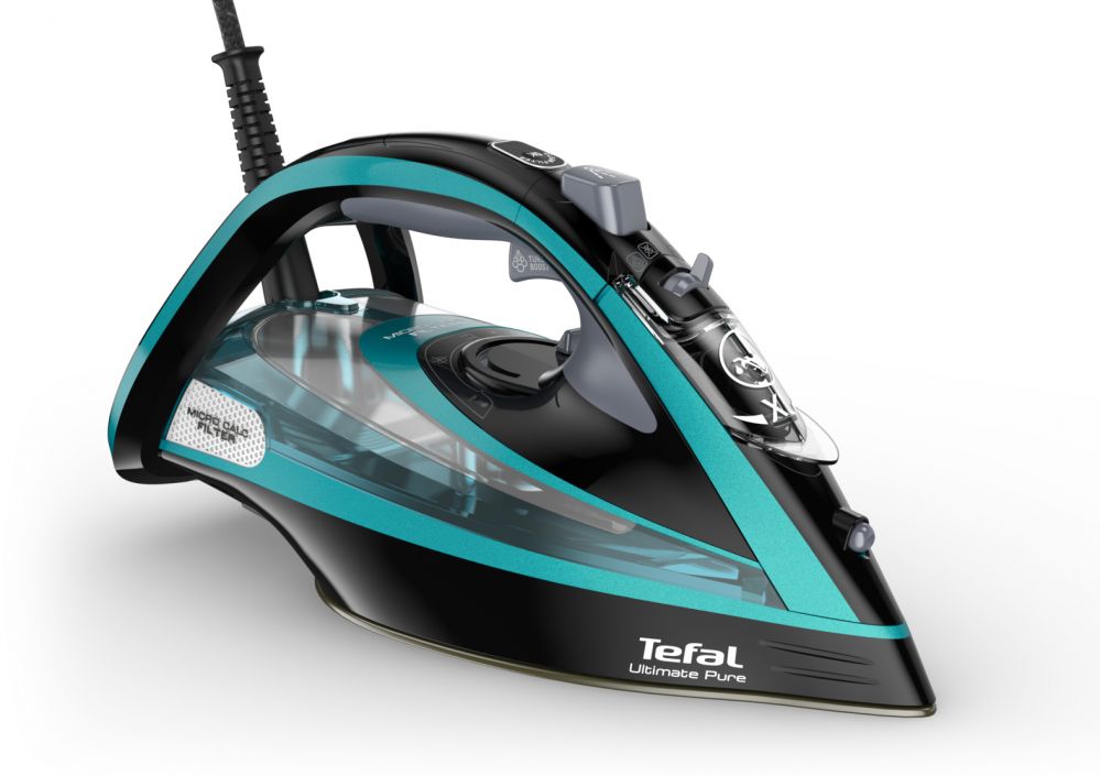 Tefal Iron | Ultimate Pure FV9844E0 | Steam Iron | 3200 W | Water tank capacity 350 ml | Continuous steam 60 g/min | Steam boost 250 g/min | Blue/Black