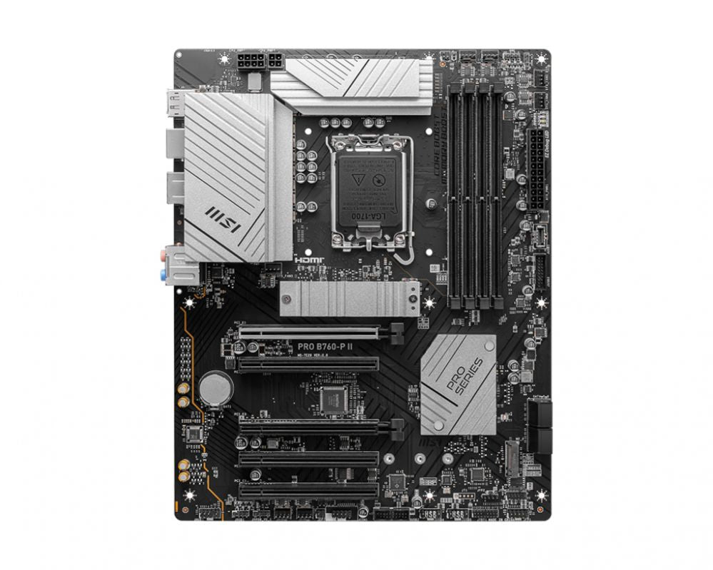 Материнская плата для процессоров Intel MSI  PRO B760-P II | Processor family Intel | Processor socket LGA1700 | DDR5 | Number of SATA connectors 4