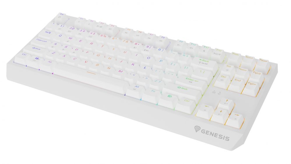 Компьютерная клавиатура Genesis  THOR 230 | Mechanical Gaming Keyboard | Wireless | US | White | 2.4 GHz, Bluetooth, USB | Outemu Red
