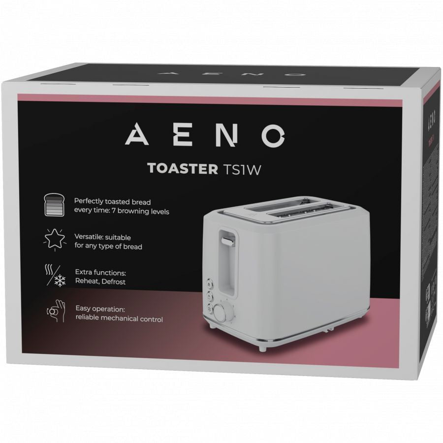 Röster AENO  Electric Toaster, white, 220-240V, 50-60Hz, 920-1080W, 2 slots, 3 modes, 7 browning levels