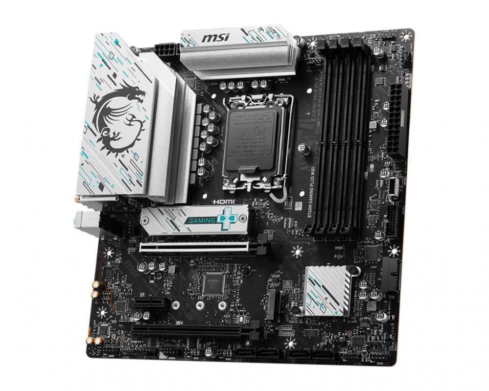 Intel protsessori emaplaat MSI  B760M GAMING PLUS WIFI Processor family Intel Processor socket LGA1700 DDR5 Supported hard disk drive interfaces SATA, M.2 Number of SATA connectors 4