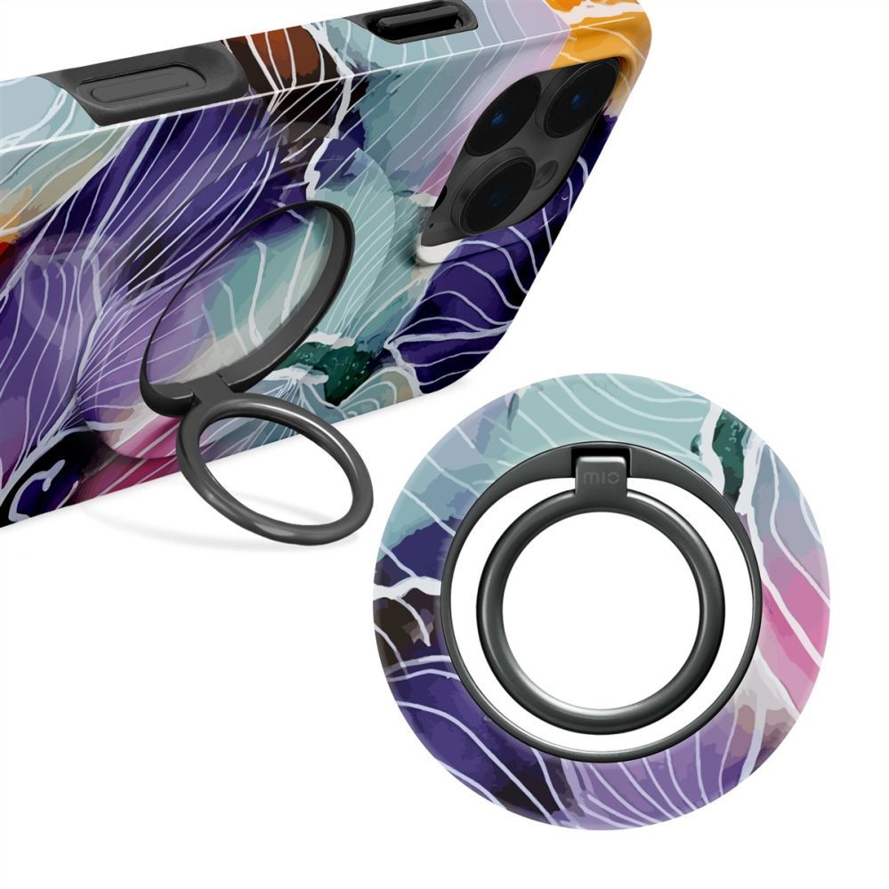 Back panel cover Mio  MIO Flowers Magsafe Case Compatible Ring Holder
