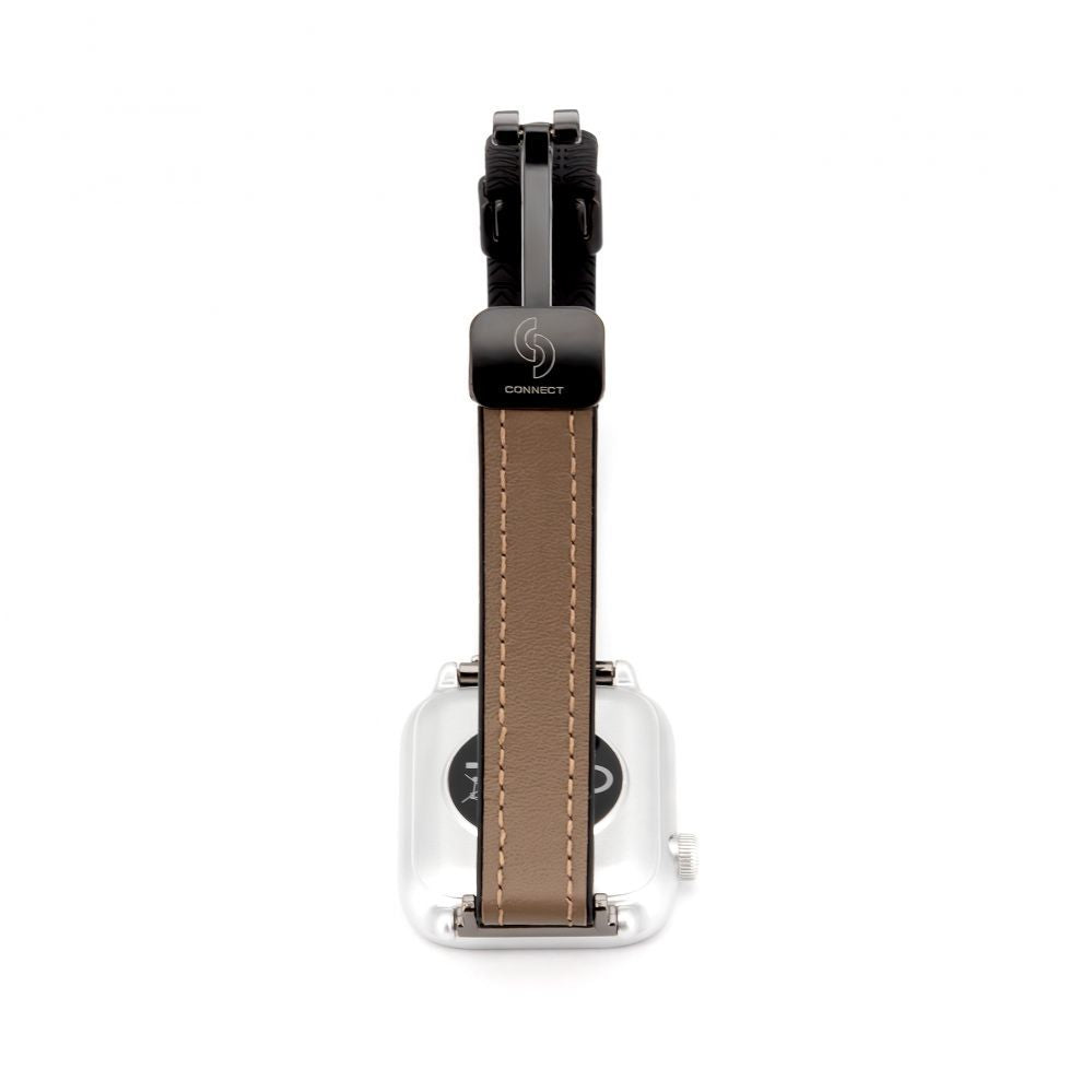 Strap Connect  20mm Silicone Leather Watch Strap with Magnetic Wine Red