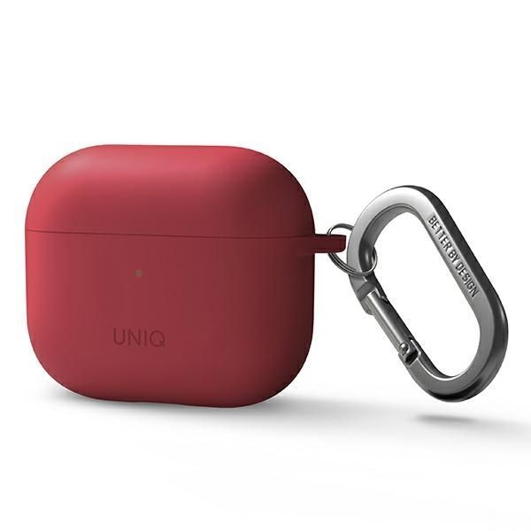 Back panel cover UNIQ  Uniq Nexo case for AirPods 3 + Ear Hooks Silicone - red