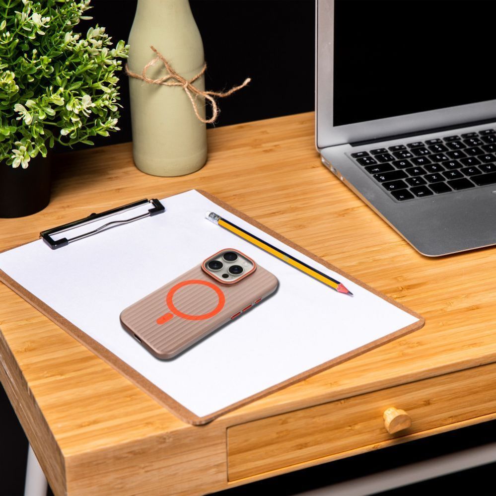 Tagakaaned OEM - Case for iPhone 15 PRO MAX Simply compatible with MagSafe titanium desert