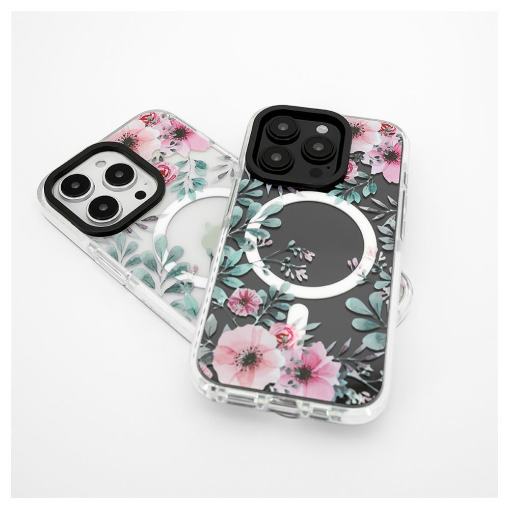 Tagakaaned Evelatus Apple iPhone 15 Pro Max PC+TPU With MagSafe Customized Print Flower Transparent