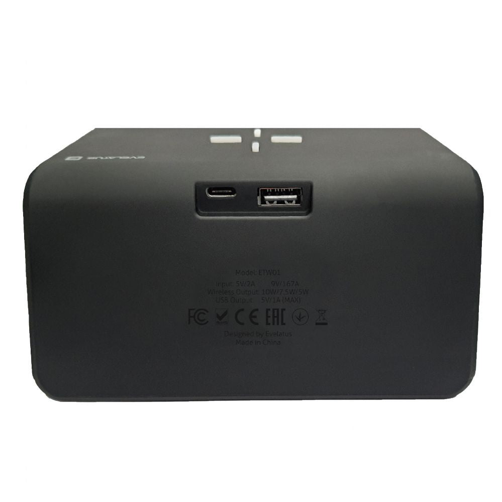 Wireless charger Evelatus  Evelatus Wireless Charging Clock WCC01BK Black