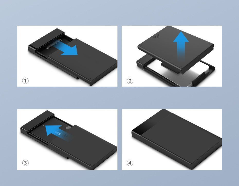 Кабель Ugreen  Ugreen bay for HDD SSD disk housing 2.5 '' SATA USB 3.2 Gen 1 (5 Gbps) micro USB SuperSpeed + 0.5 m cable black (US221 30848)