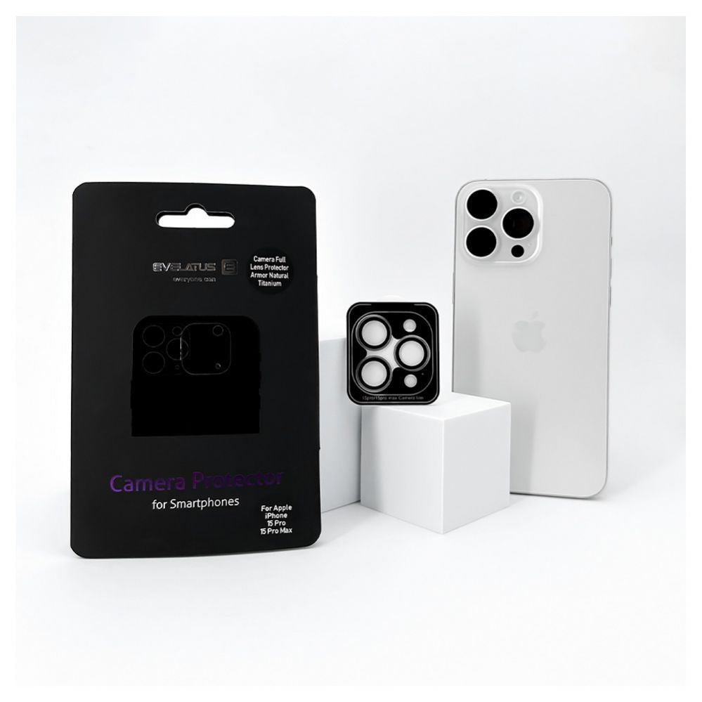 Защитное стекло Evelatus Apple iPhone 15 Pro / 15 Pro Max Camera Lens Protector Armor White Titanium