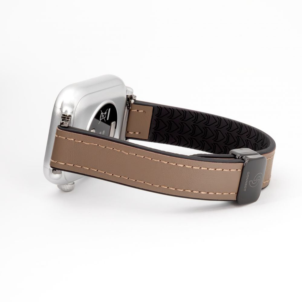 Rihm Connect  22mm Silicone Leather Watch Strap with Magnetic Wine Red
