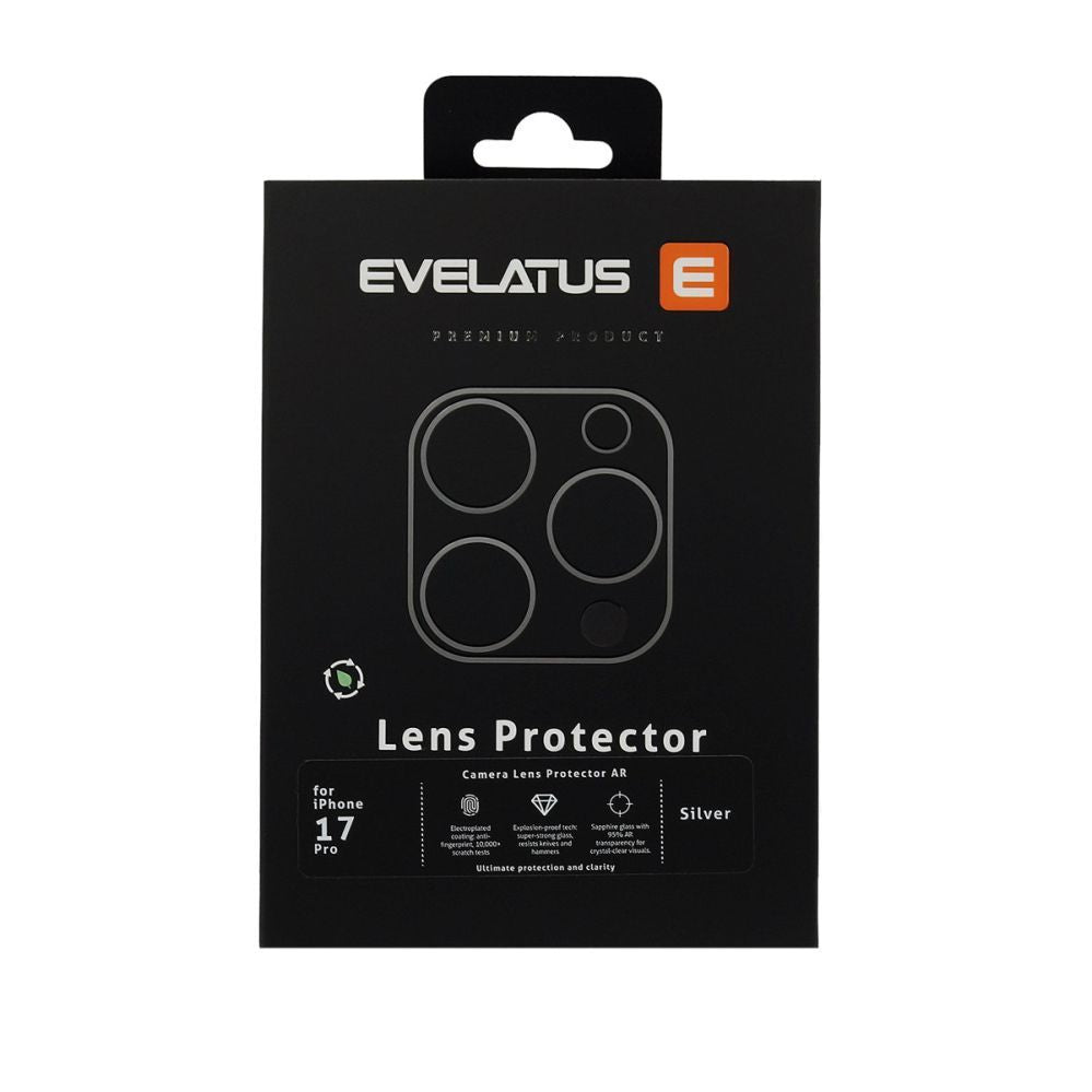 Protective glass Evelatus Apple iPhone 17 Pro Full body camera lens protection premium Silver