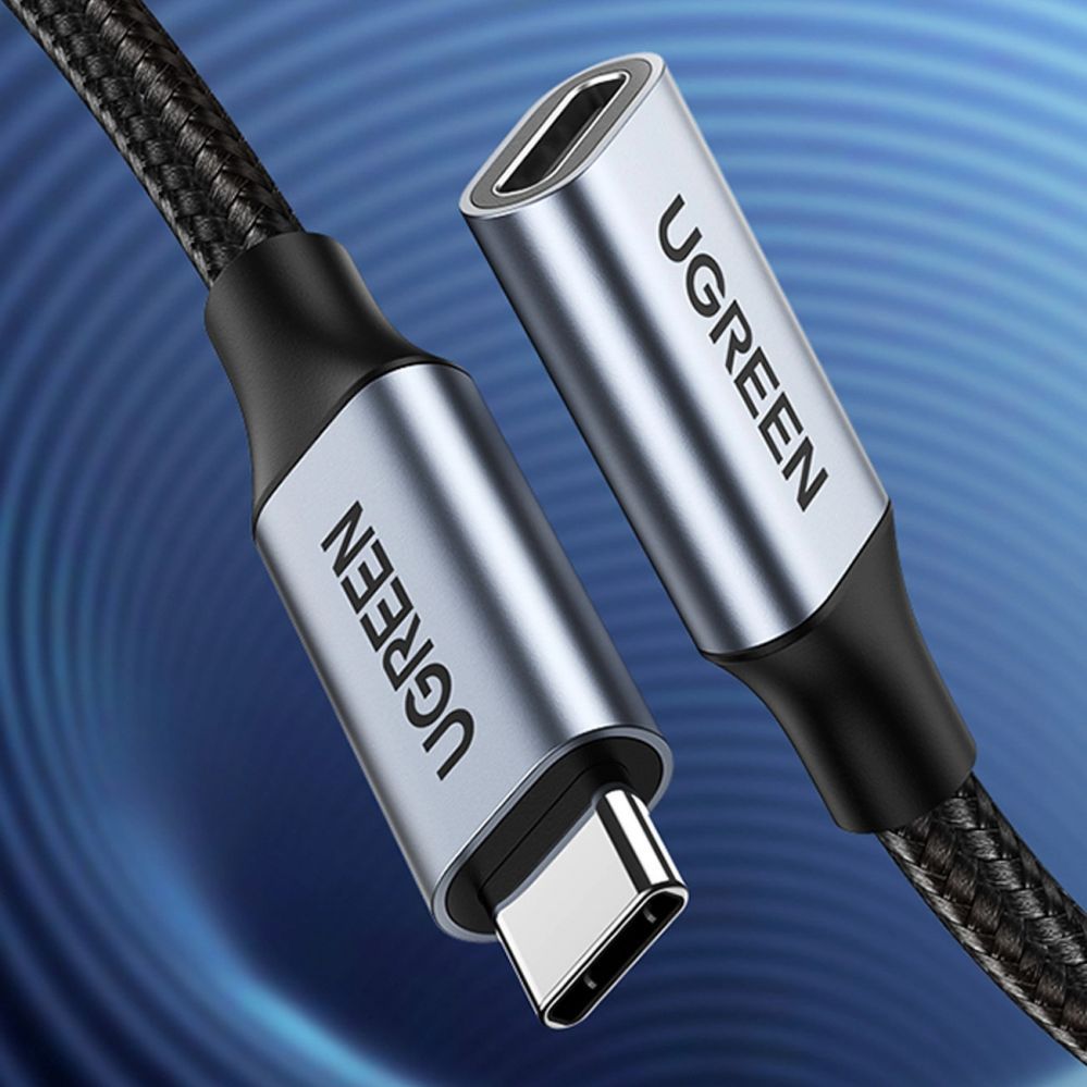 Кабель Ugreen  Ugreen US372 80810 USB-C - USB-C PD QC cable 100W 5A 10Gbps 0.5m - gray