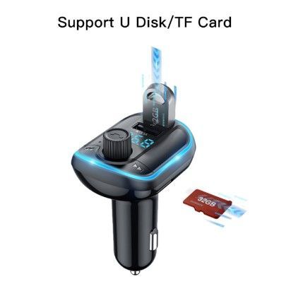 FM modulaator yesido  Y44 MP3 Player Bluetooths Cigarette Lighter Auto Charge Universal U Disk 2 Usb Car Charger Black