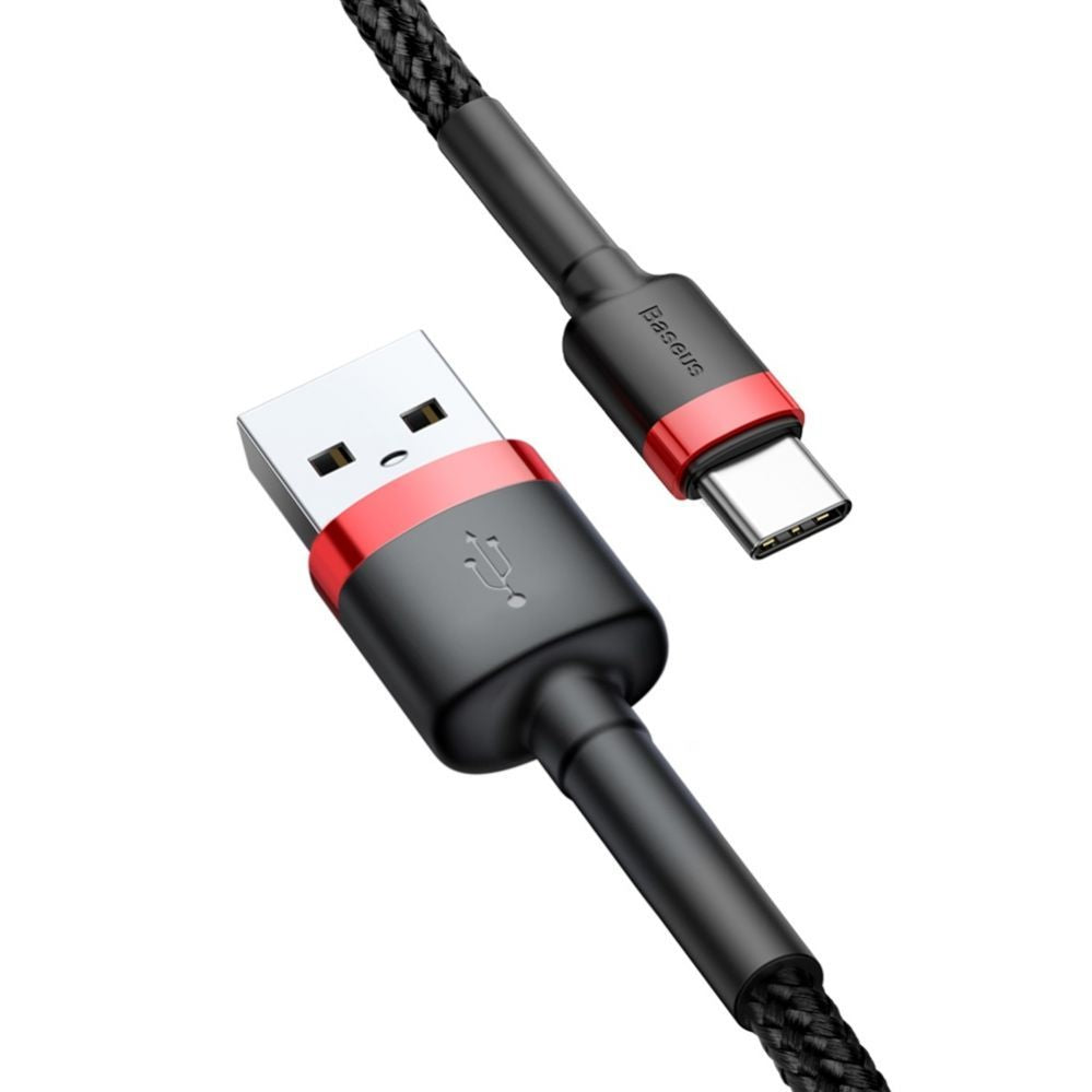 Kaabel Baseus  Baseus Cafule USB-A / USB-C QC 3.0 3A cable 1 m - black and red