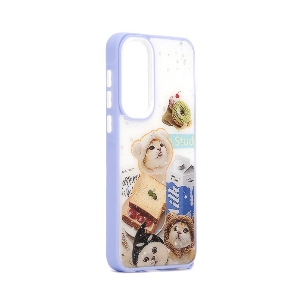Чехол на заднюю панель iLike Samsung Galaxy A55 EPOXY CARTOON COVER White Blue